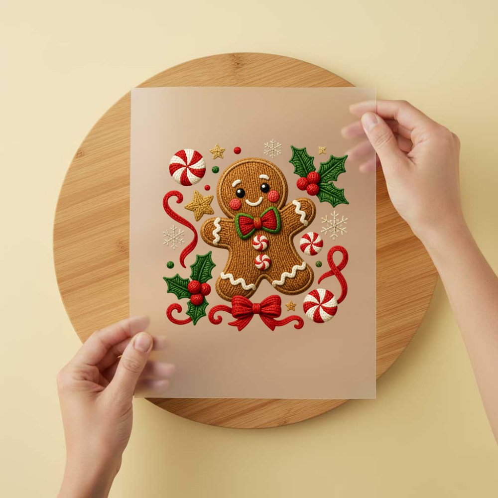 Bügelbild/Sticker Pfefferkuchenmann Gestrickt