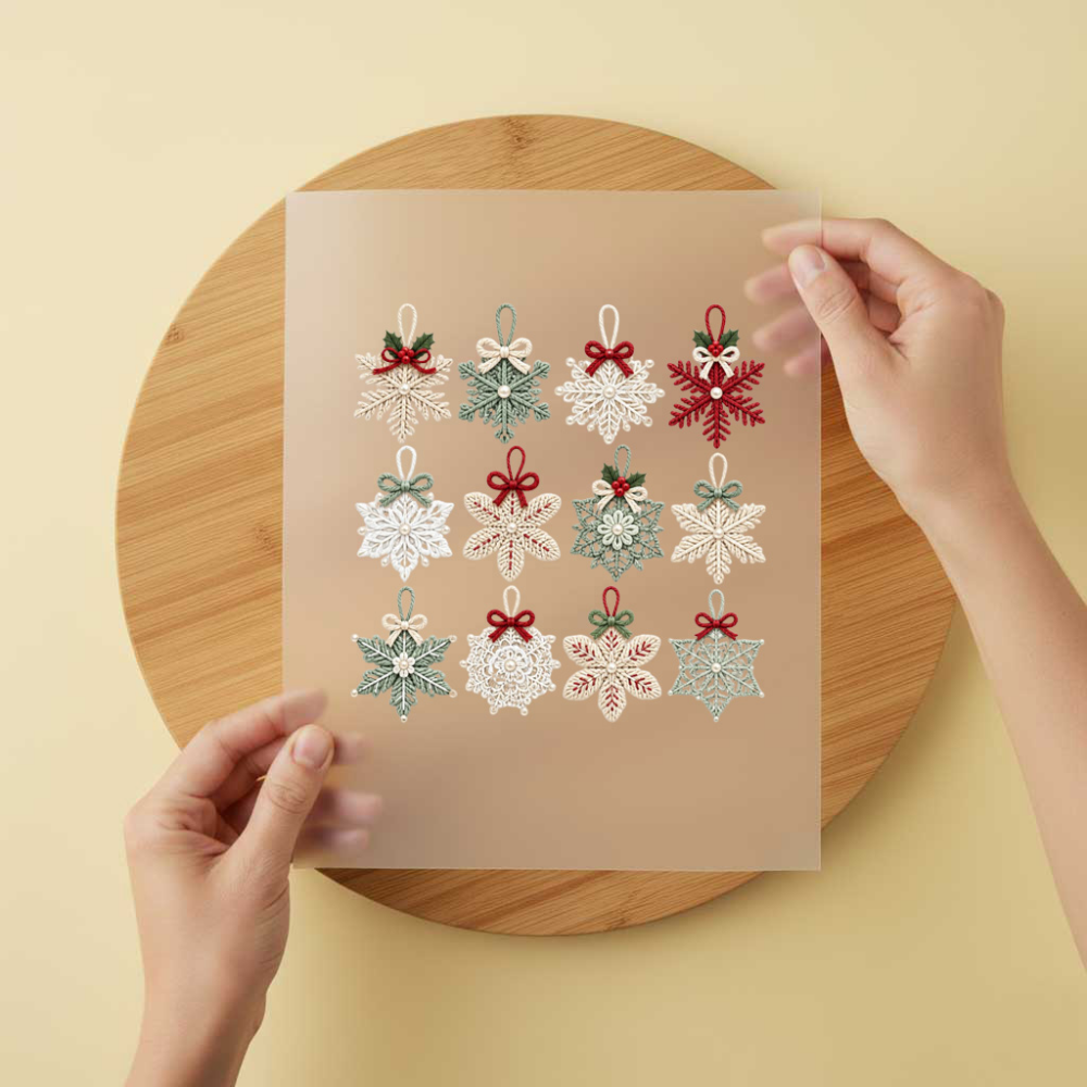 Bügelbild/Sticker Schneeflockenset Gestrickt