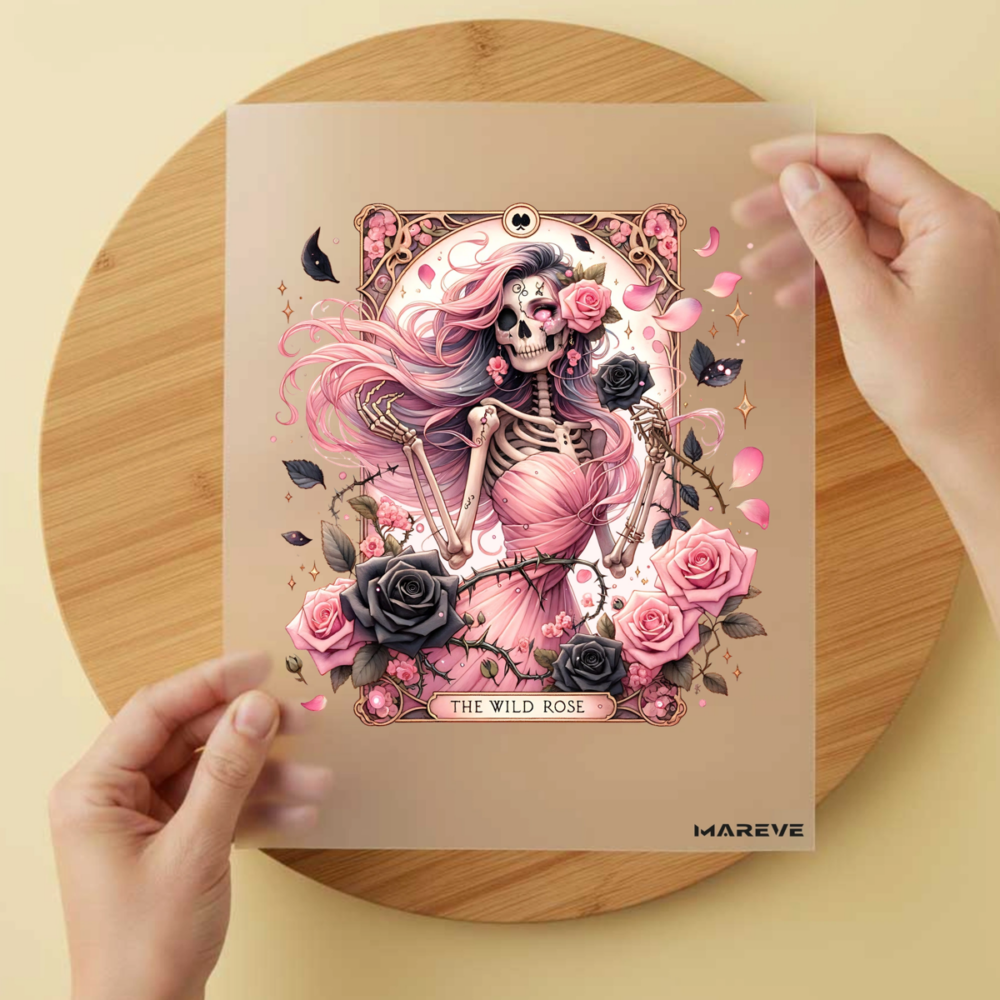 Bügelbild/Sticker Frau - Skull - Karte – DTF Bügelbild und UV DTF Sticker