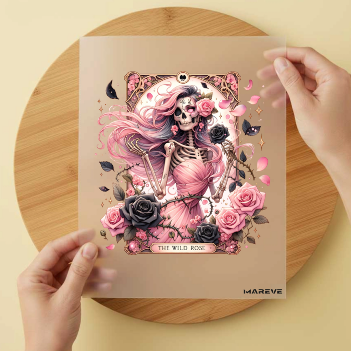 Bügelbild/Sticker Frau - Skull - Karte – DTF Bügelbild und UV DTF Sticker