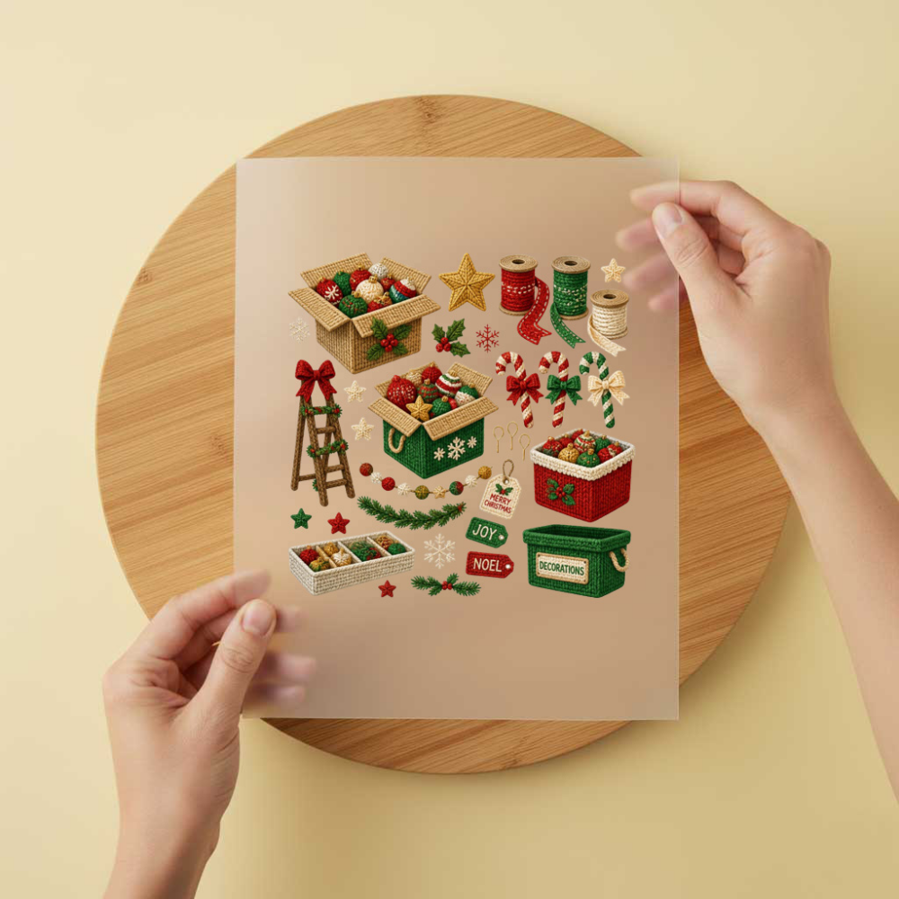 Bügelbild/Sticker Weihnachten Schmücken Gestrickt