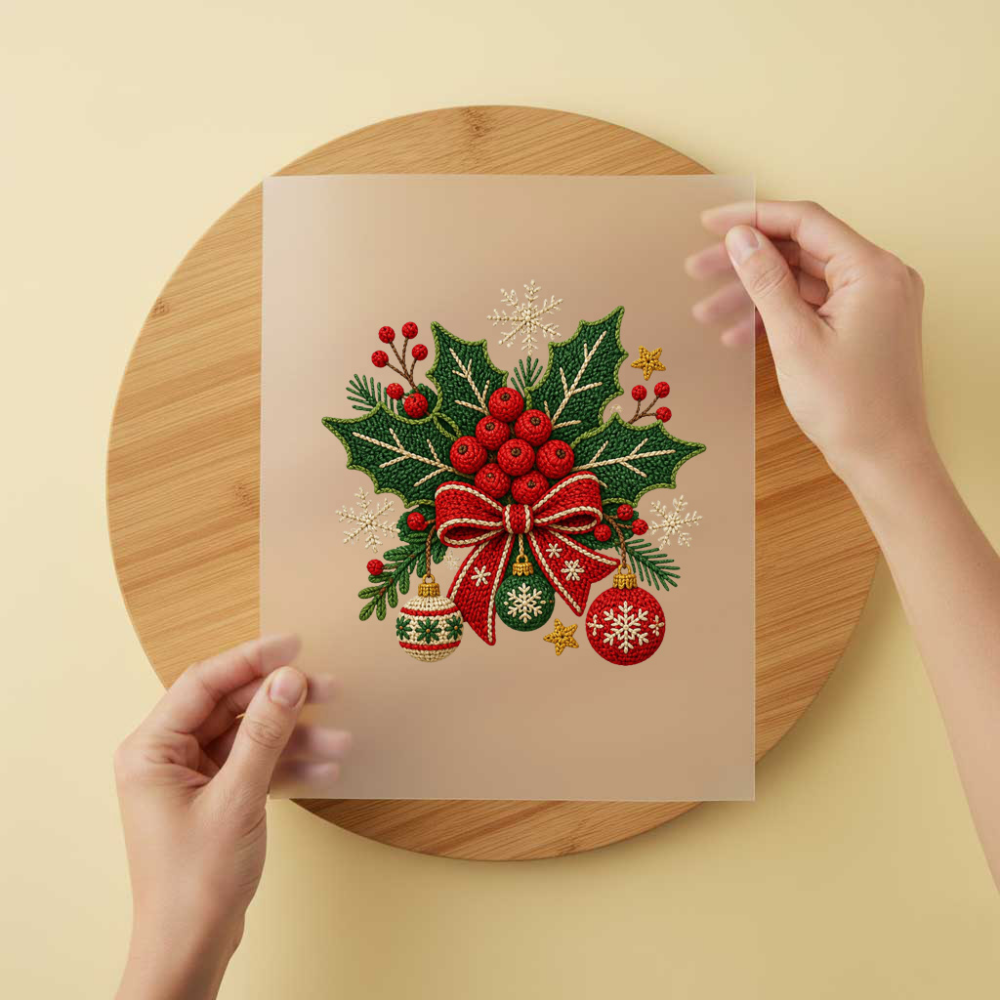 Bügelbild/Sticker Weihnachtsdeko Gestrickt