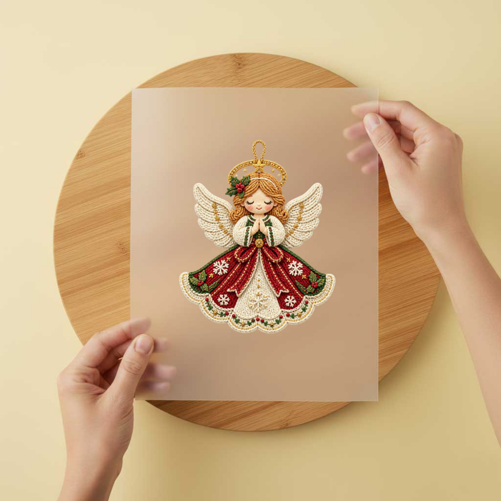 Bügelbild/Sticker Weihnachtsengel Gestrickt