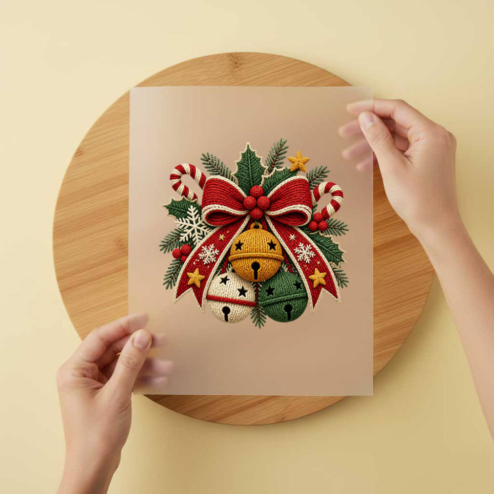 Bügelbild/Sticker Weihnachtsglocken Gestrickt