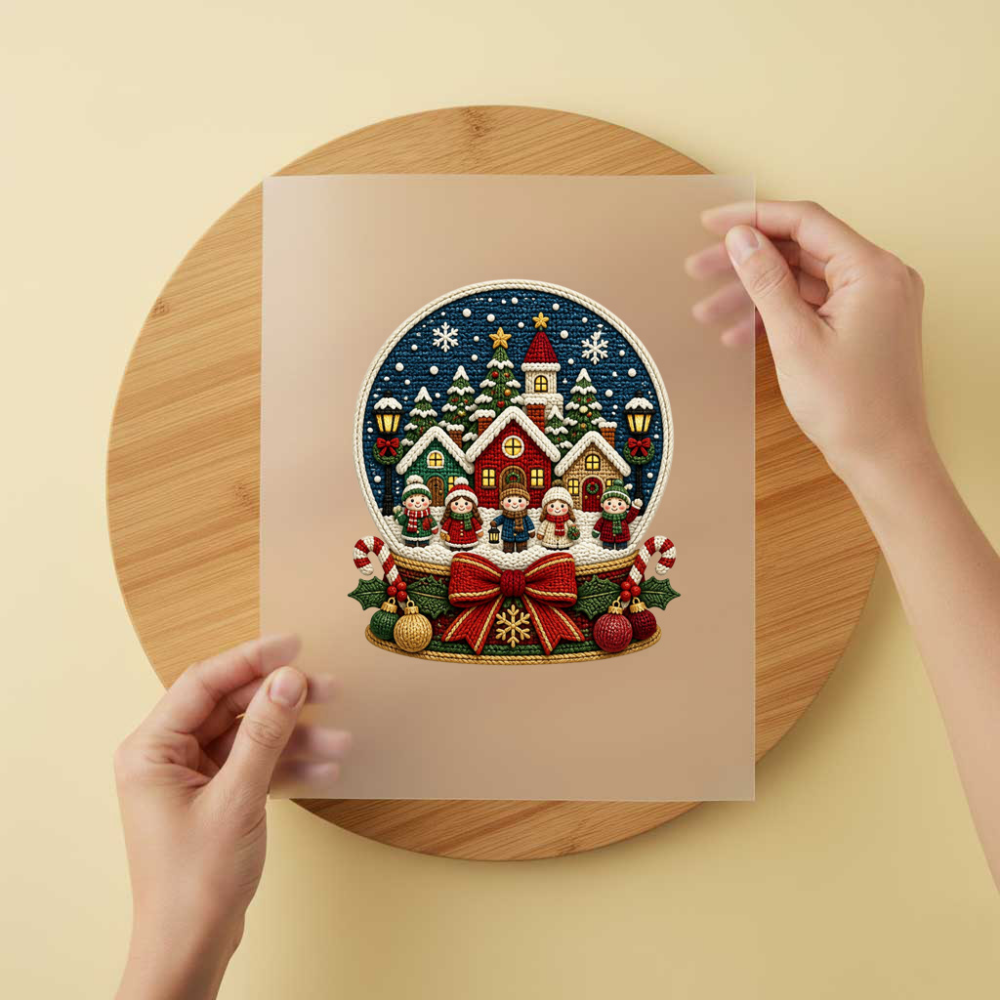 Bügelbild/Sticker Weihnachtskugel Gestrickt