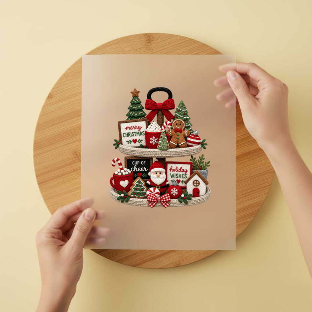 Bügelbild/Sticker Weihnachtstablet Gestrickt