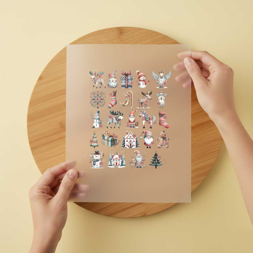 Bügelbild/Sticker Adventskalender Zahlen