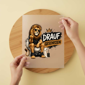 Bügelbild/Sticker Kopfkino - Löwe - Drauf Geschissen