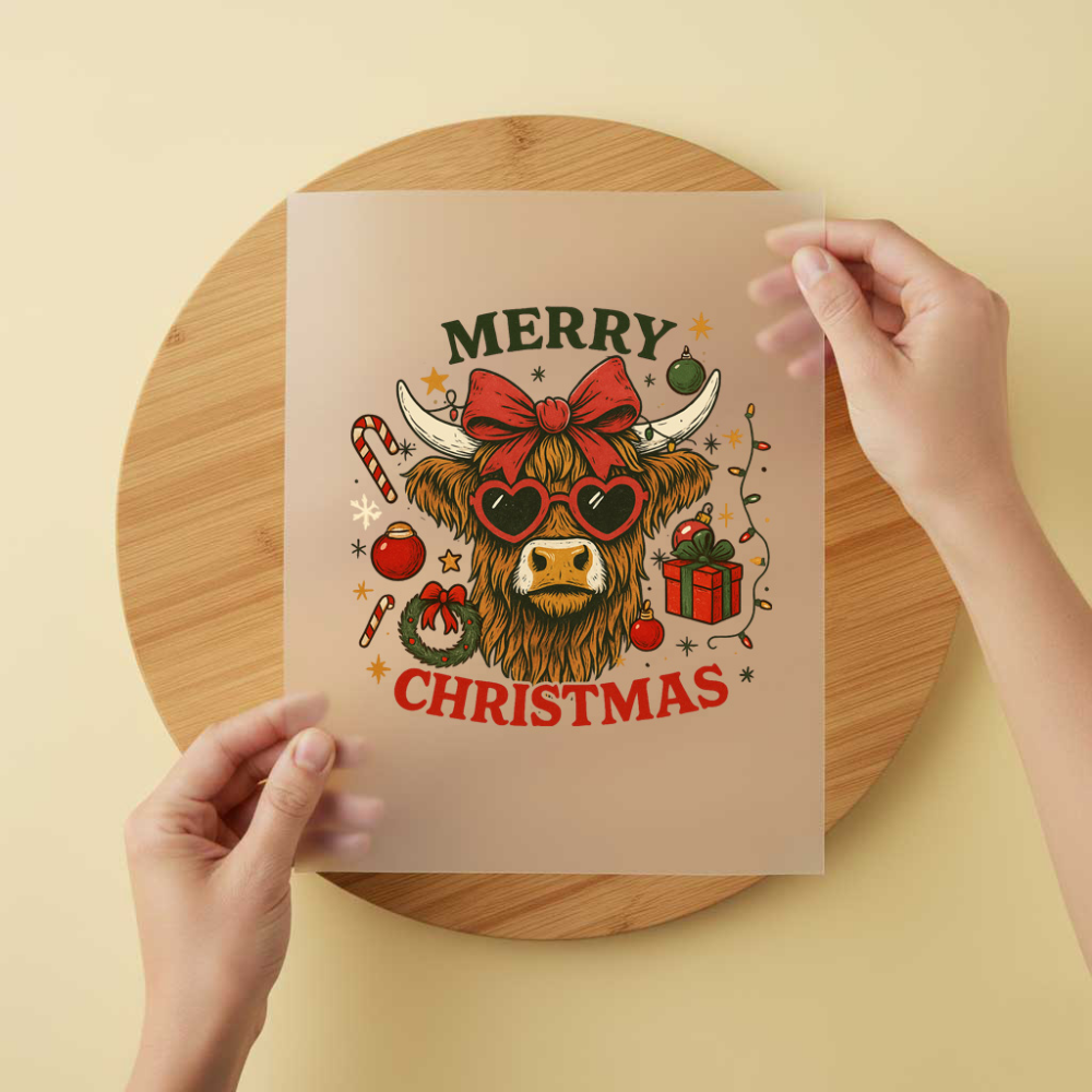 Bügelbild/Sticker Christmas Kuh