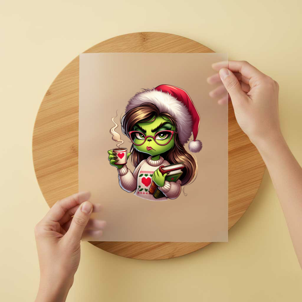 Bügelbild/Sticker Grüne Frau Weihnachten