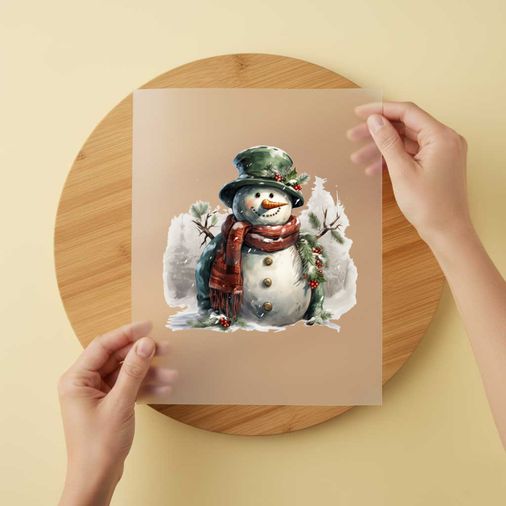 Bügelbild/Sticker Schneemann Vintage