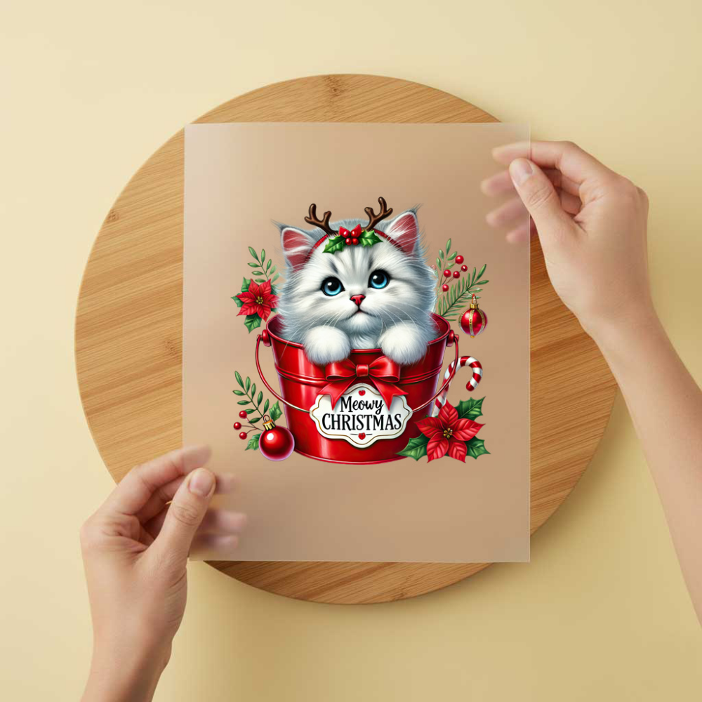 Bügelbild/Sticker Weihnachtskatze