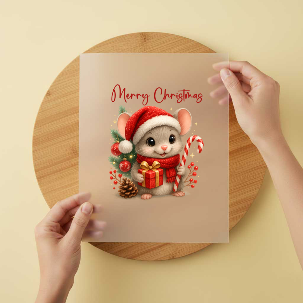Bügelbild/Sticker Weihnachtsmaus