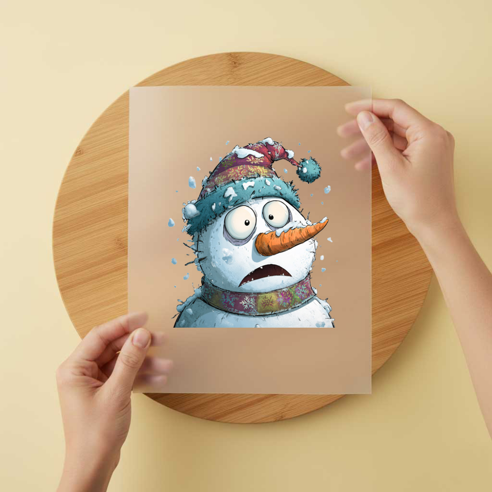 Bügelbild/Sticker Schneemann Erschrocken