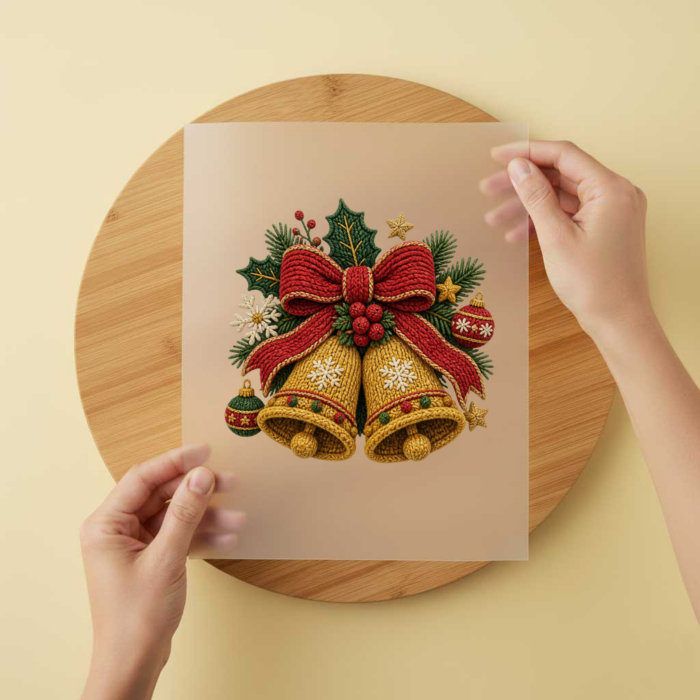 Bügelbild/Sticker Christmas 2er Glocken Gestrickt – DTF Bügelbild und UV DTF Sticker
