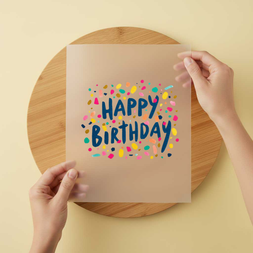 Bügelbild/Sticker Happy Birthday Blau