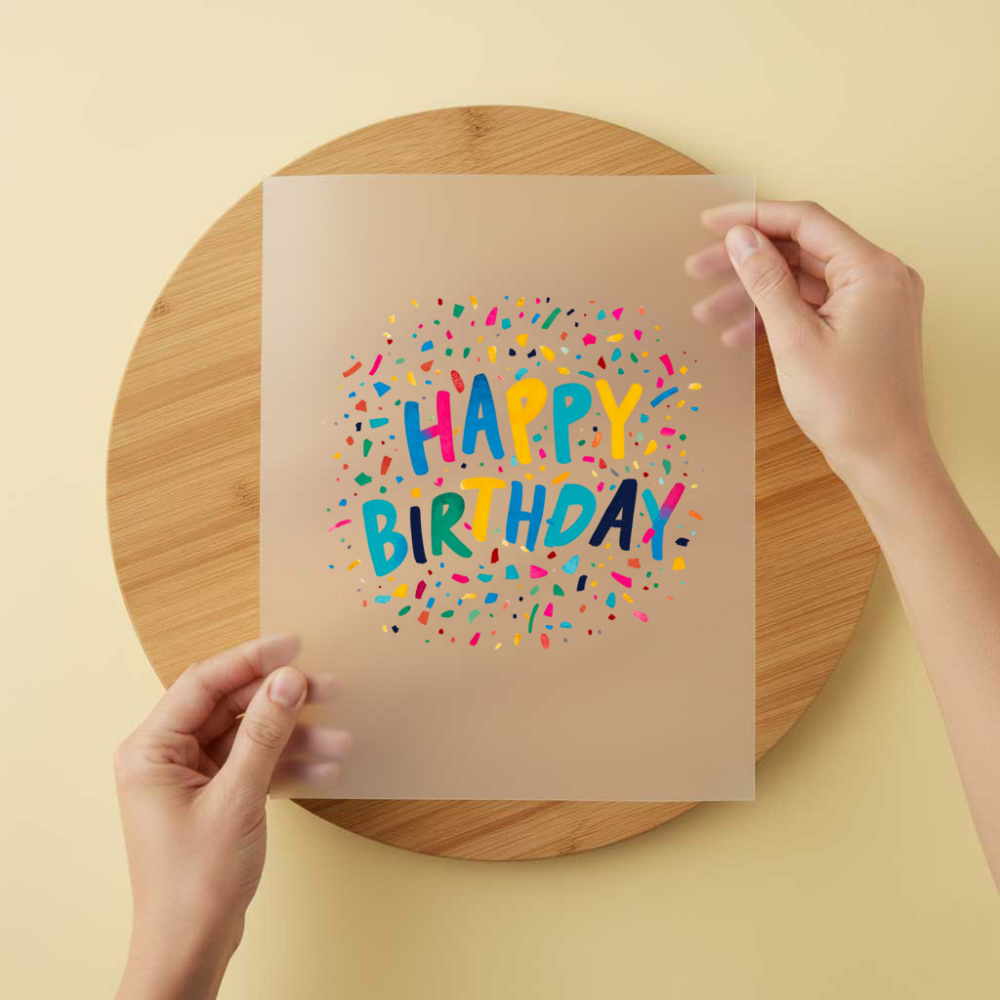 Bügelbild/Sticker Happy Birthday Bunt
