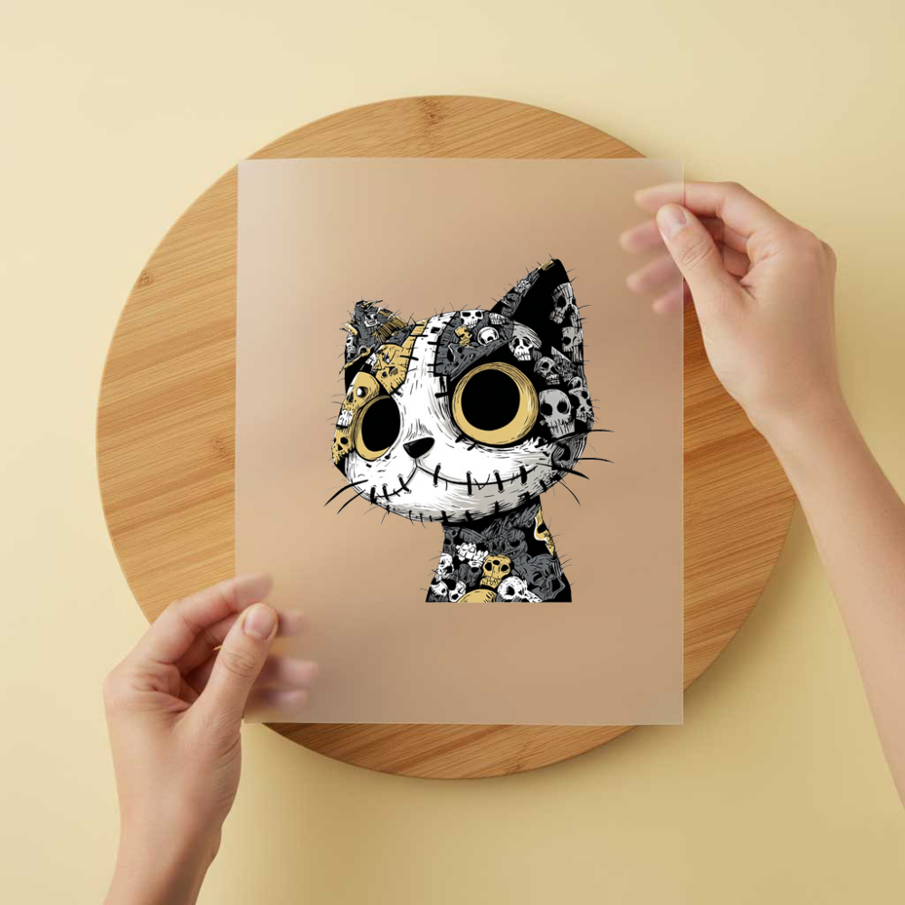 Bügelbild/Sticker Katze Skull Voodoo