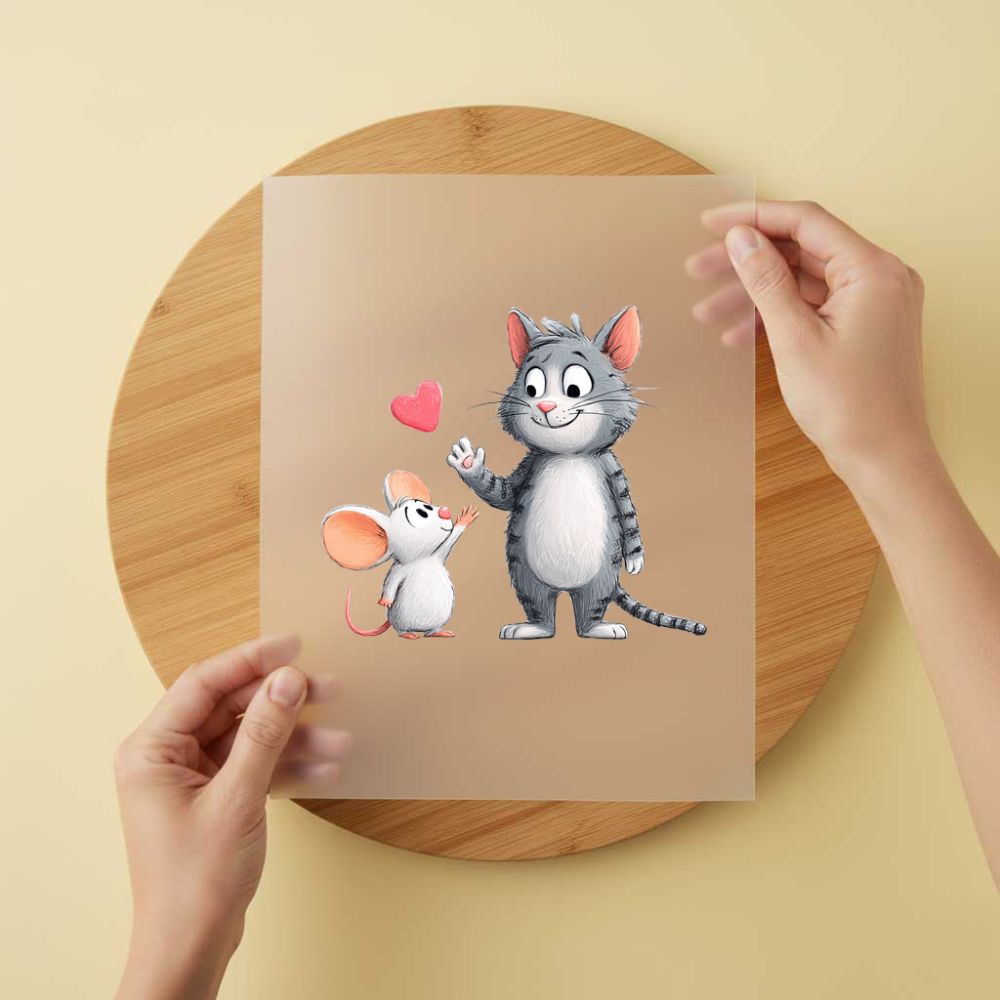 Bügelbild/Sticker Katz Maus Freunde