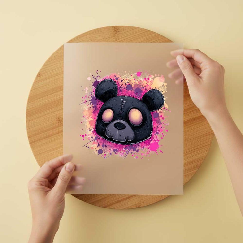 Bügelbild/Sticker Teddy Vodoo Schwarz