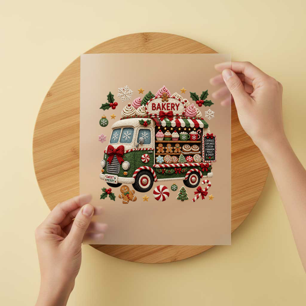 Bügelbild/Sticker Christmas Bakery Gestrickt