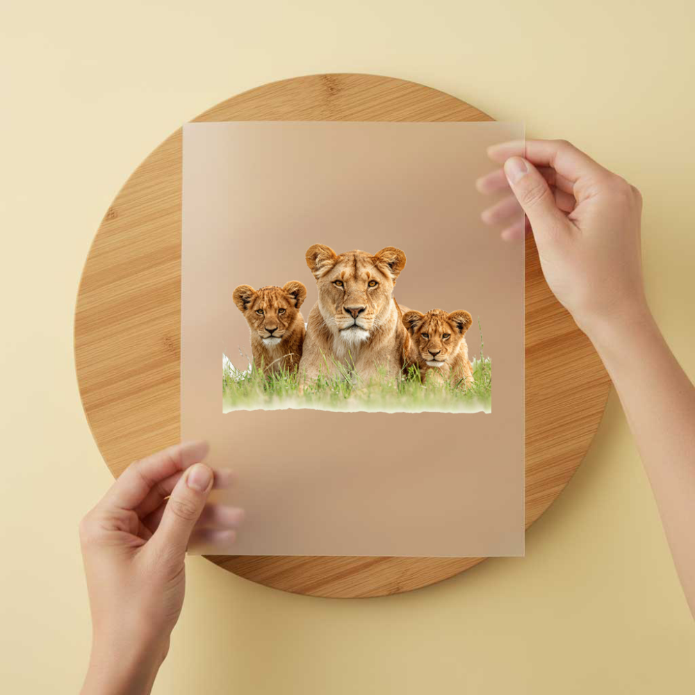 Bügelbild/Sticker Löwenmama 2Kinder