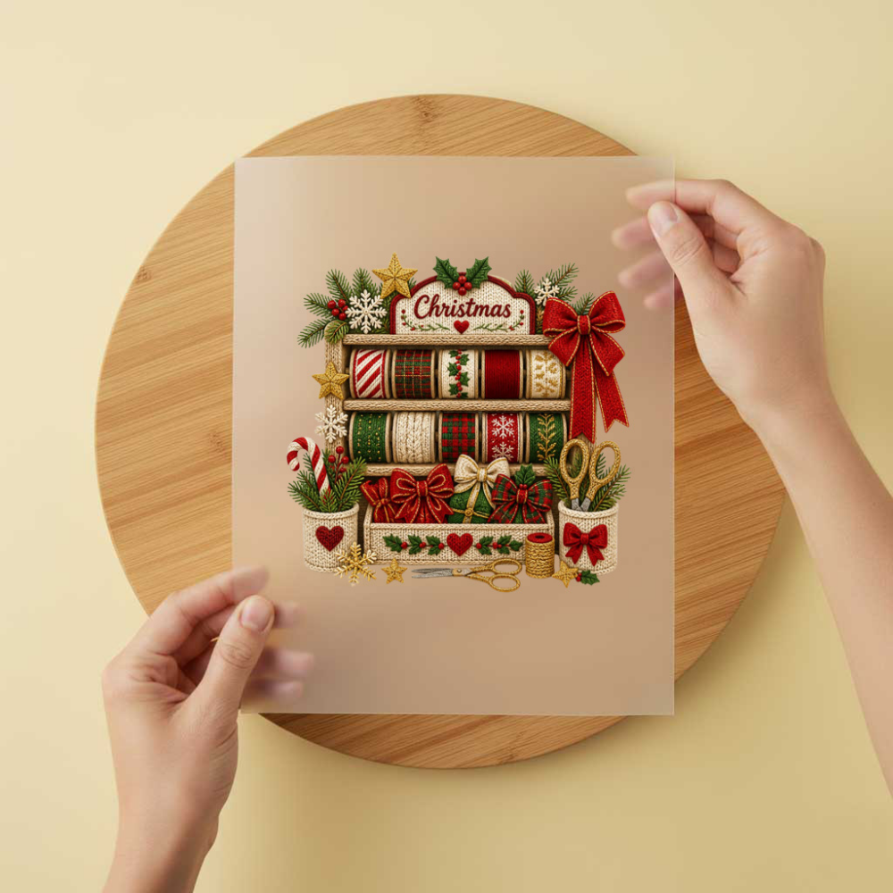 Bügelbild/Sticker Christmas Bänder Gestrickt