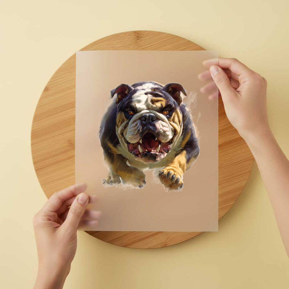 Bügelbild/Sticker Bulldogge Böse