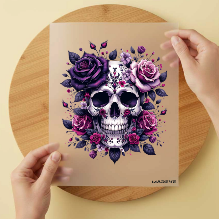 Bügelbild/Sticker Skull - Flower - Lila Bügelbild/Sticker Skull - Flower - Lila – DTF Bügelbild und UV DTF Sticker