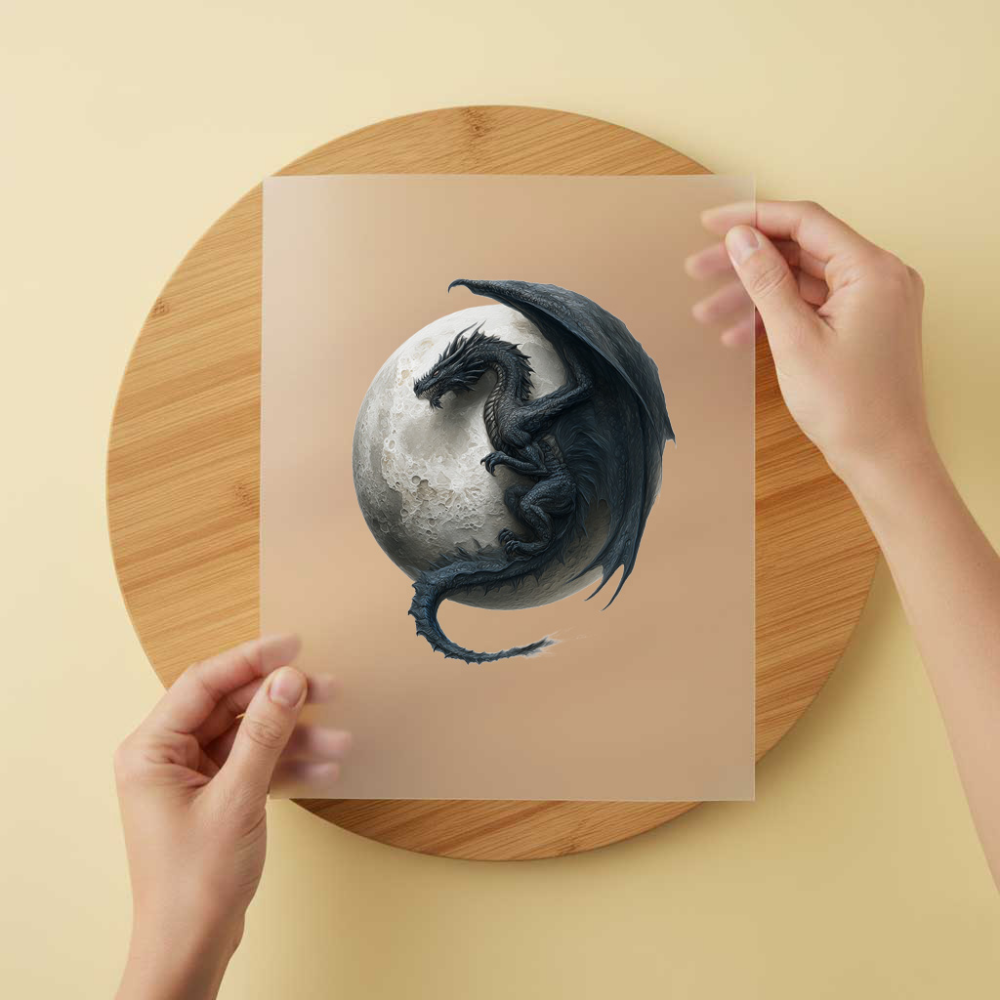 Bügelbild/Sticker Drache Mond Darkness