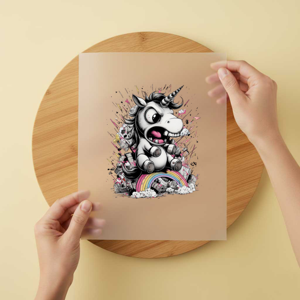 Bügelbild/Sticker Einhorn Ausrasten
