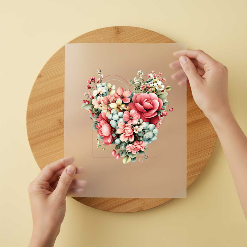Bügelbild/Sticker Flower Heart 4