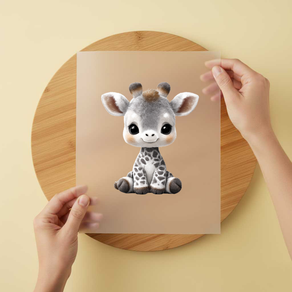 Bügelbild/Sticker Giraffe Sitzend Grau
