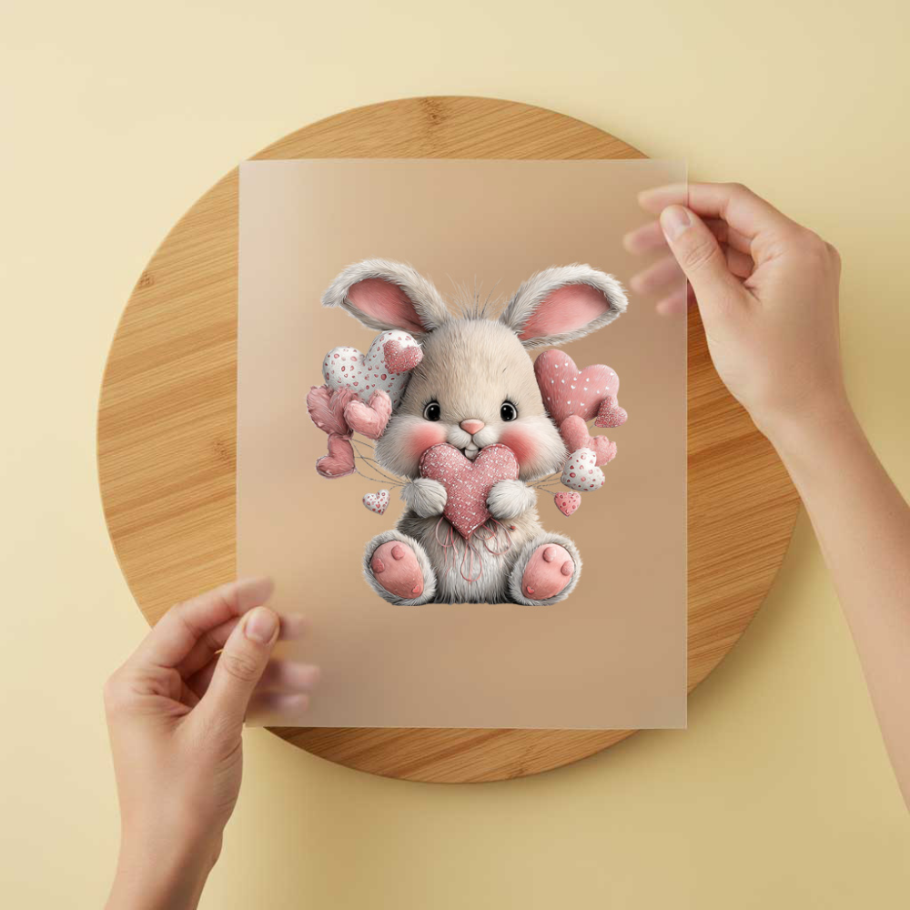 Bügelbild/Sticker Hase Heart Love