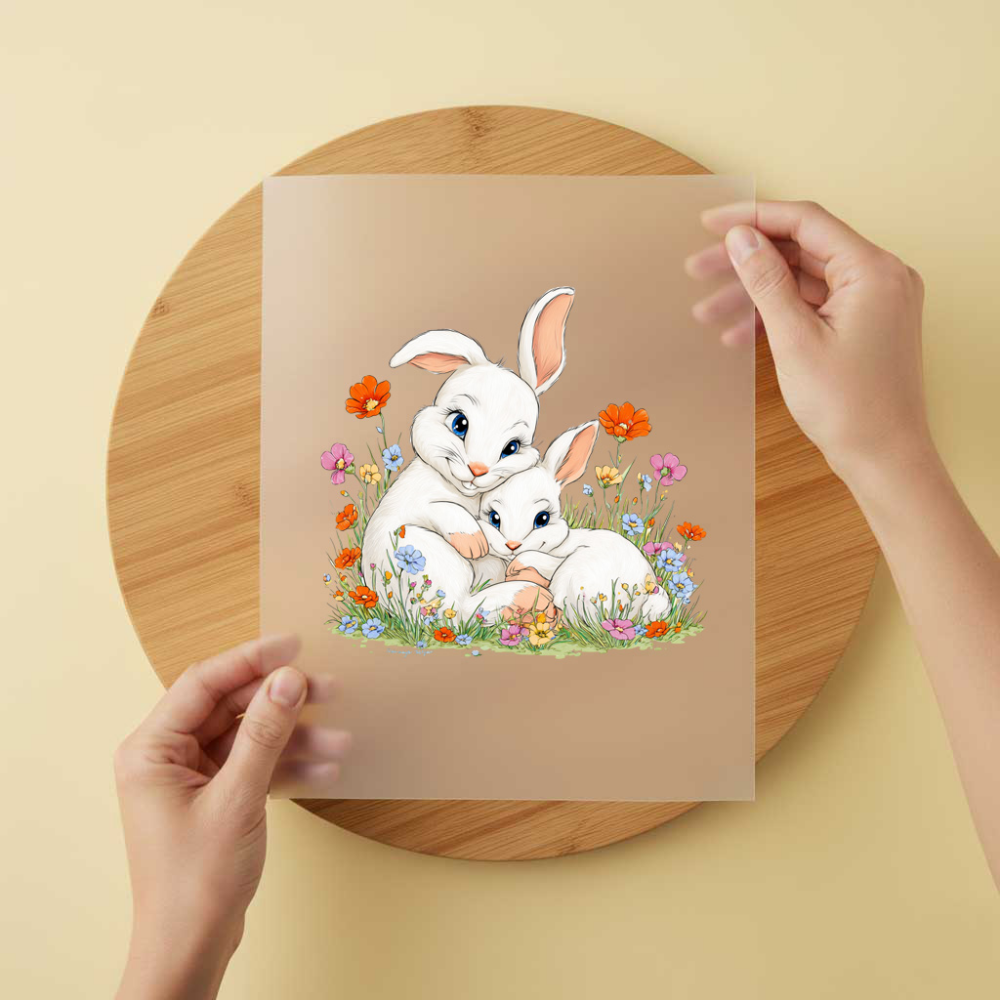 Bügelbild/Sticker Hasenfamilie