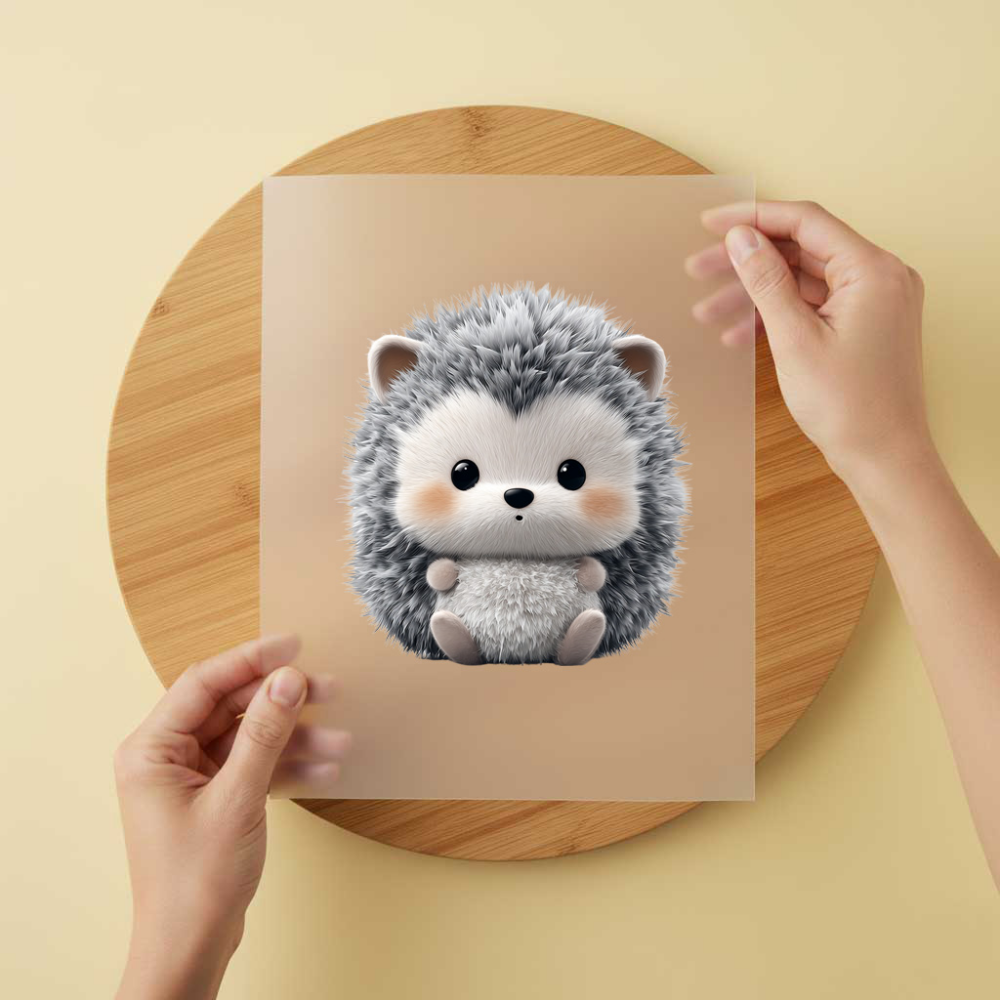 Bügelbild/Sticker Igel Baby Grau