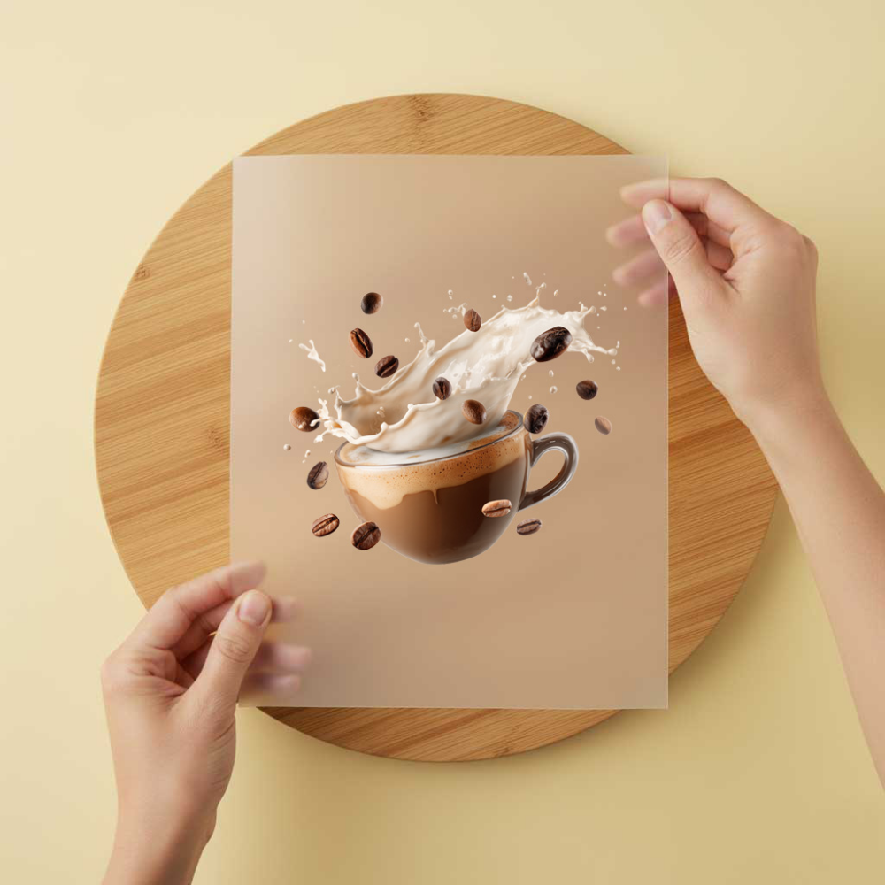 Bügelbild/Sticker Kaffeetasse Schwung
