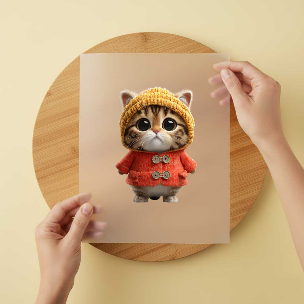 Bügelbild/Sticker Katze Cute Mütze