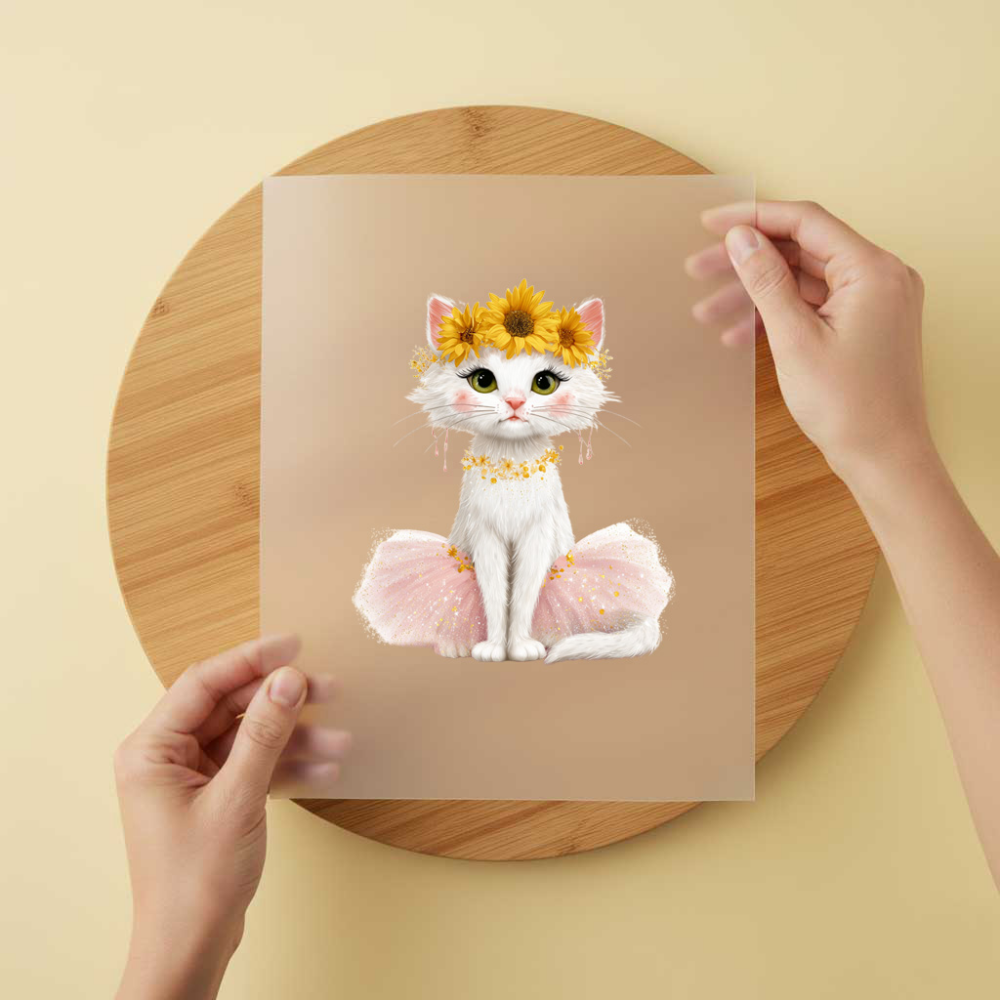 Bügelbild/Sticker Katze Rosa Tütü