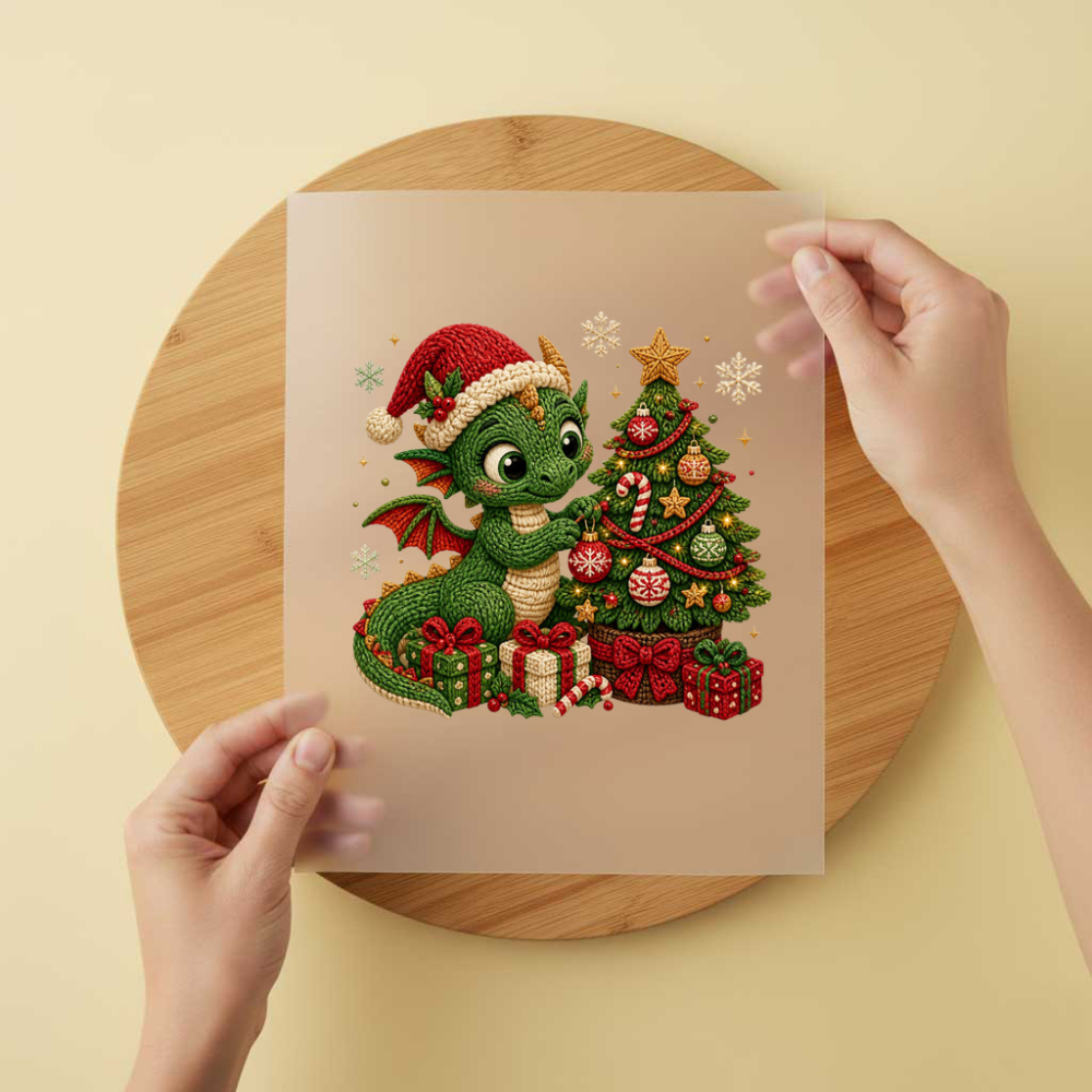Bügelbild/Sticker Christmas Drache Gestrickt