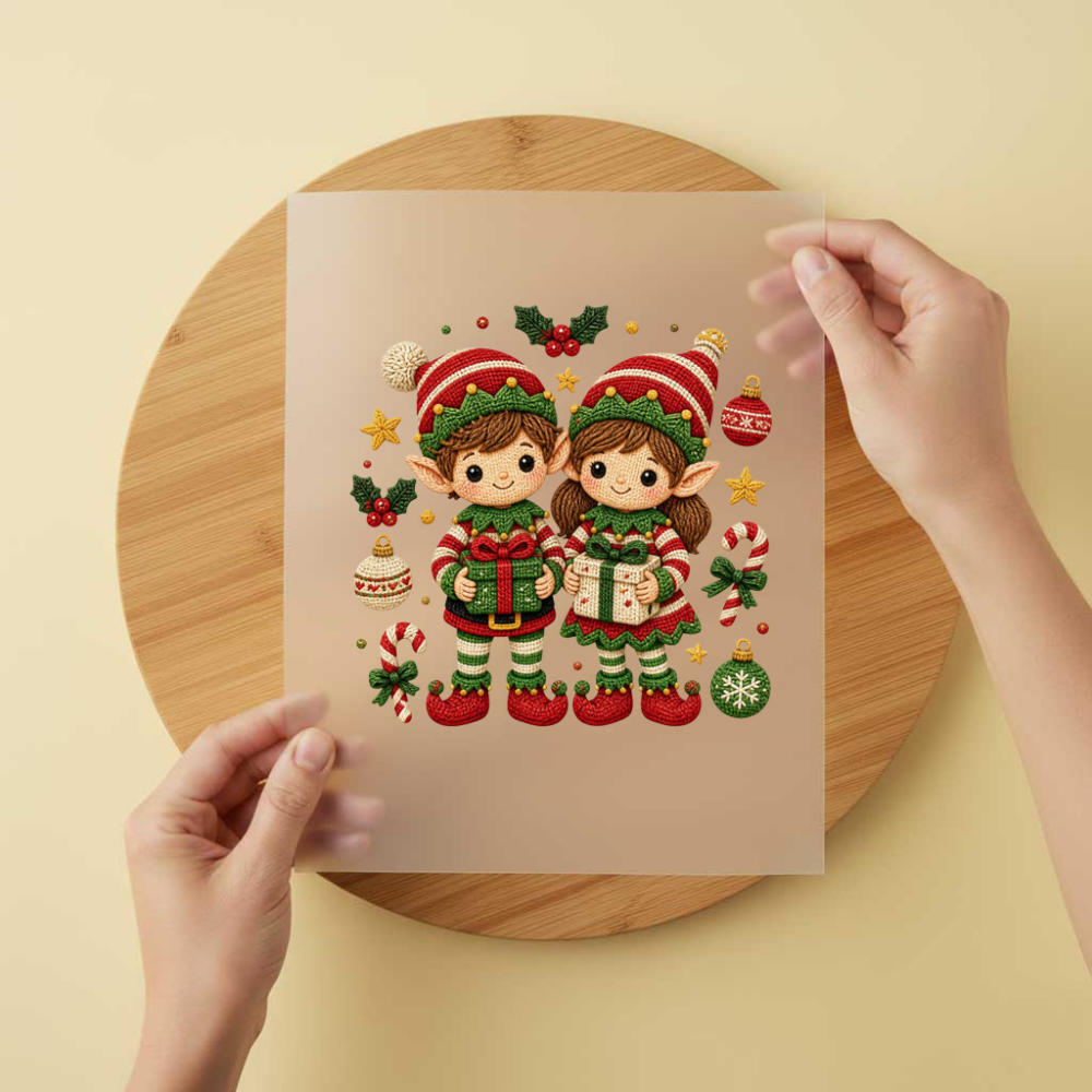 Bügelbild/Sticker Christmas Elfen Gestrickt
