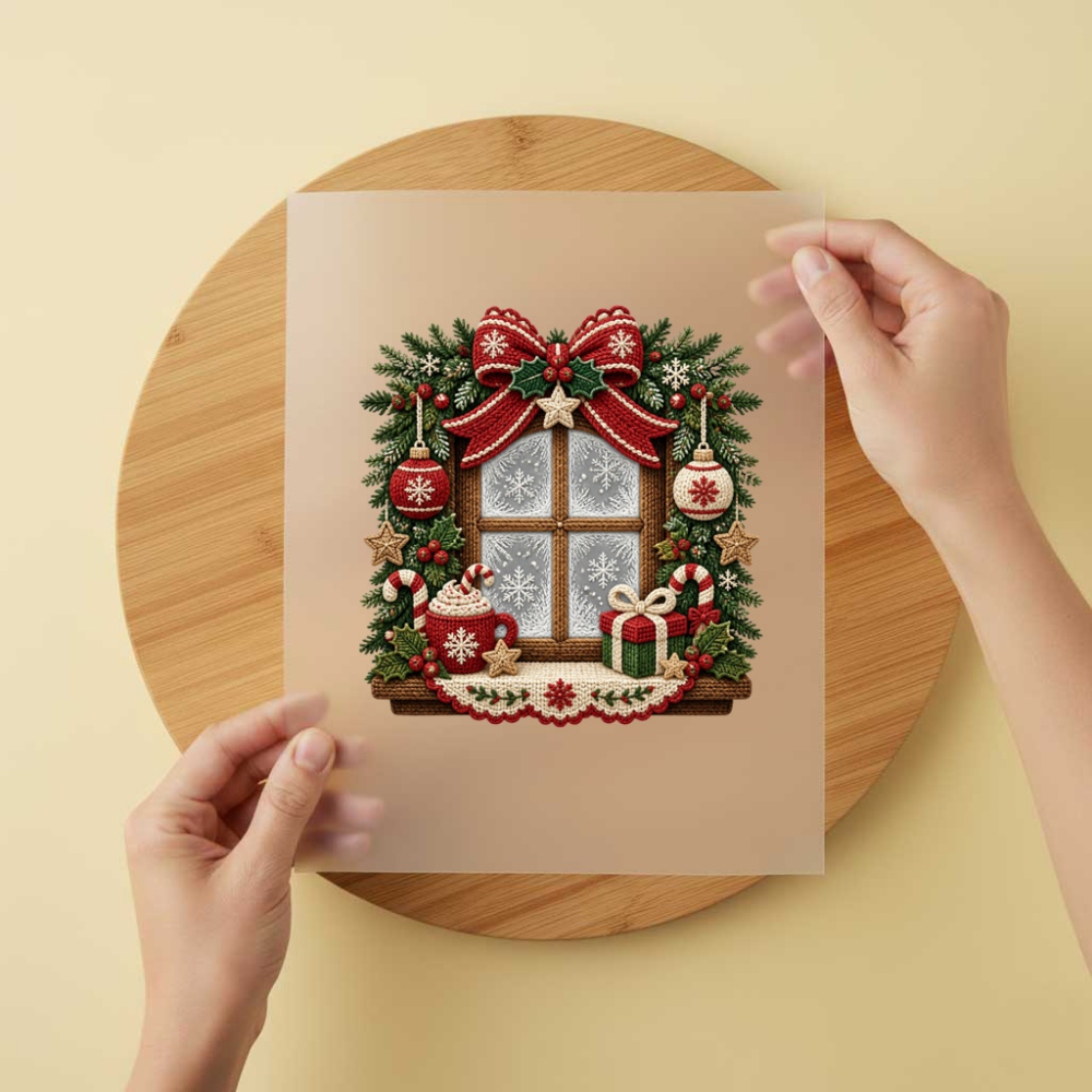 Bügelbild/Sticker Christmas Fenster Gestrickt