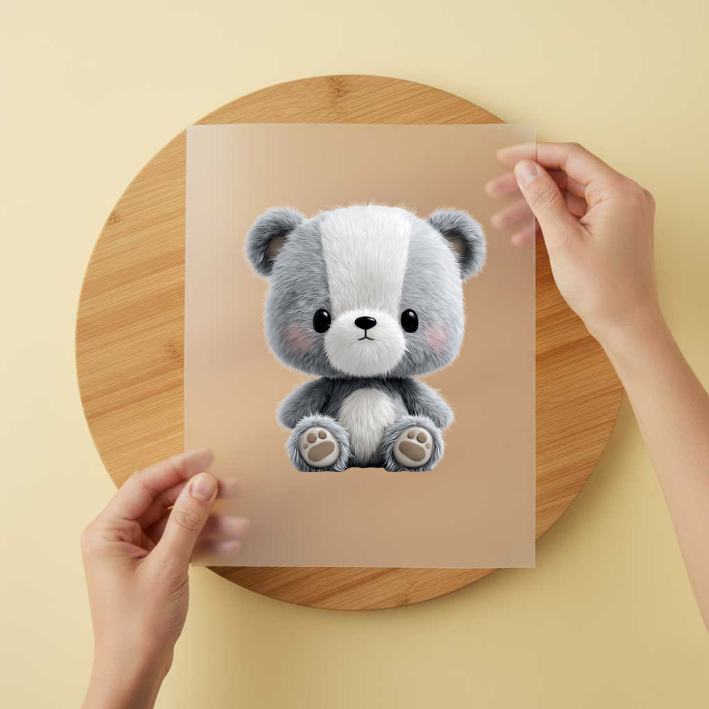 Bügelbild/Sticker Teddy Baby Grau/Weiss