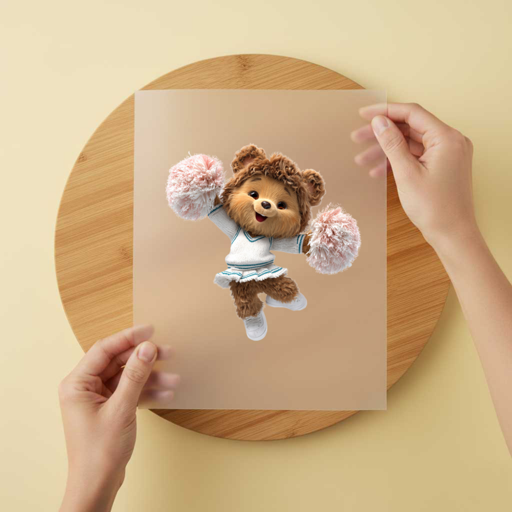 Bügelbild/Sticker Teddy Braun Cheerleader