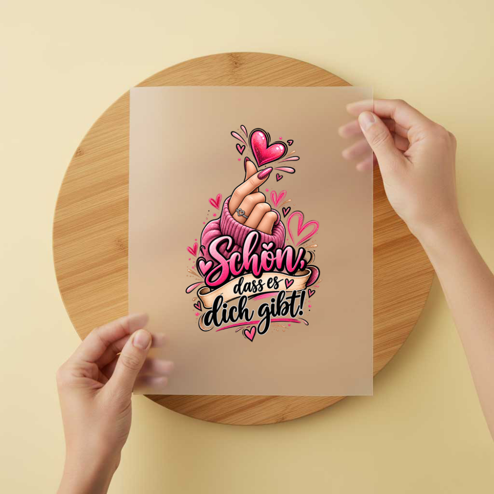 Bügelbild/Sticker Kopfkino - Fingerherz – DTF Bügelbild und UV DTF Sticker