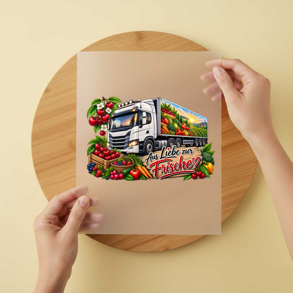Bügelbild/Sticker Kopfkino - LKW Frische – DTF Bügelbild und UV DTF Sticker