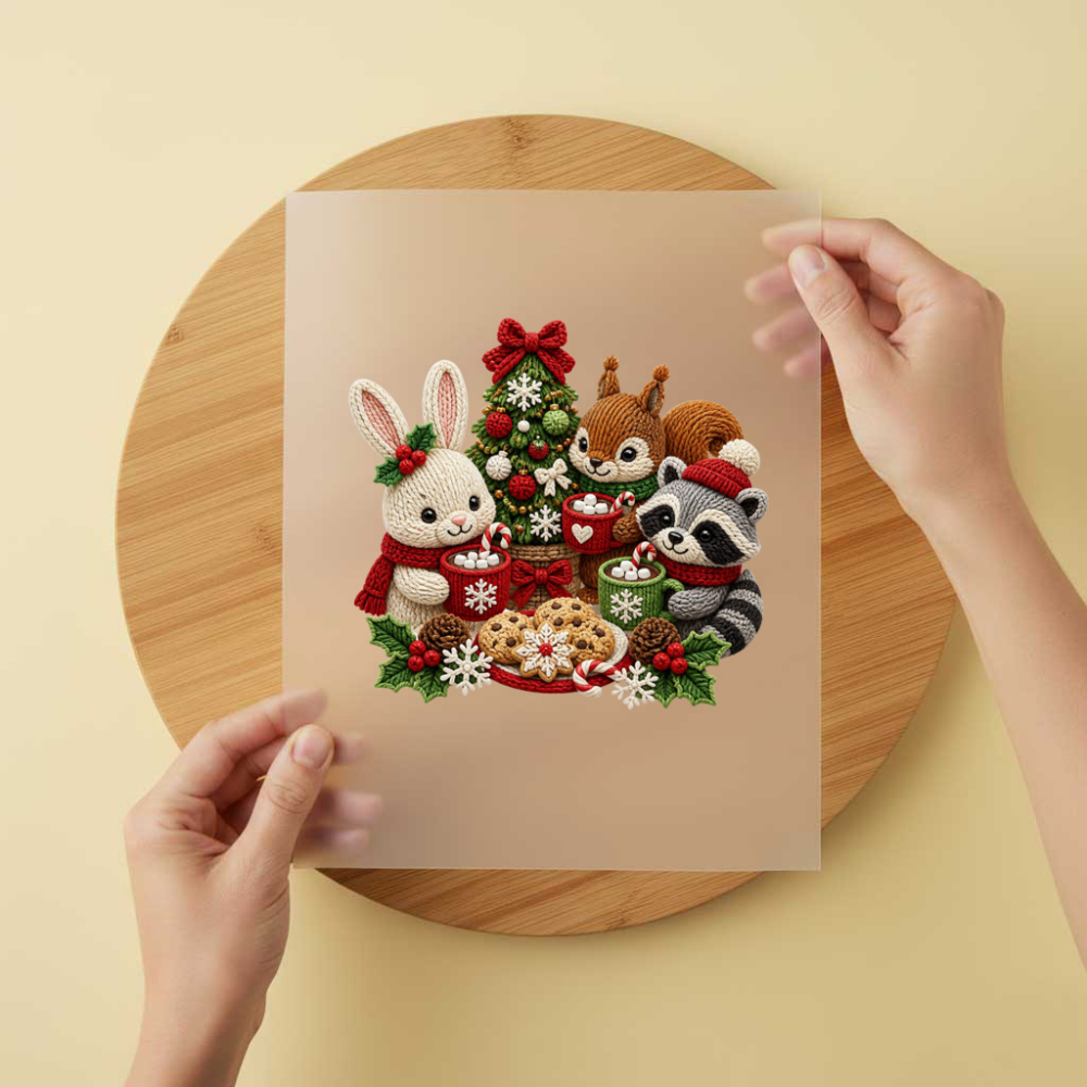 Bügelbild/Sticker Christmas Freunde Gestrickt
