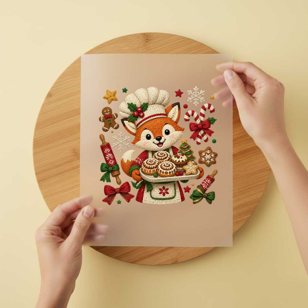 Bügelbild/Sticker Christmas Fuchs Gestrickt