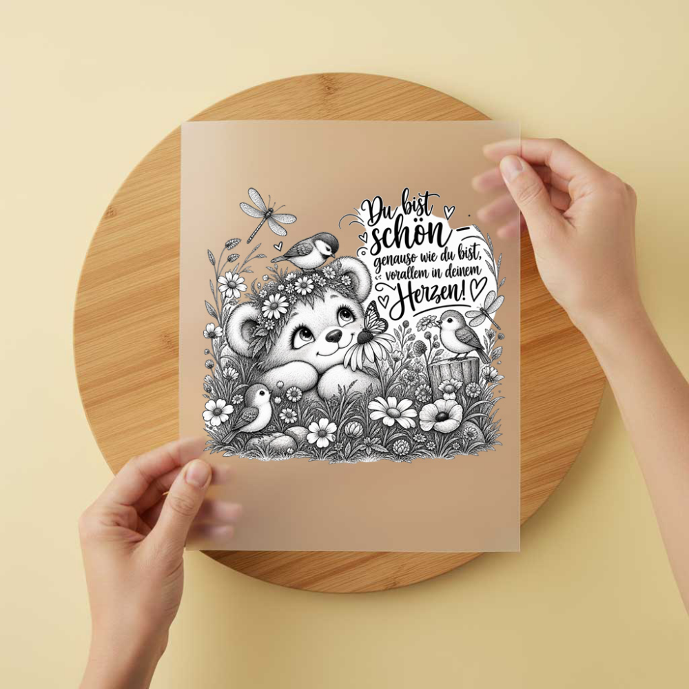 Bügelbild/Sticker Blumenwiese Du bist schön – DTF Bügelbild und UV DTF Sticker