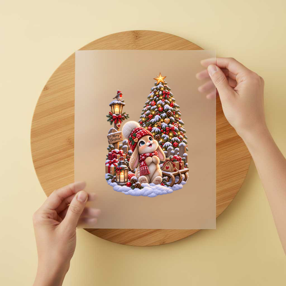 Bügelbild/Sticker Hase Winter – DTF Bügelbild und UV DTF Sticker